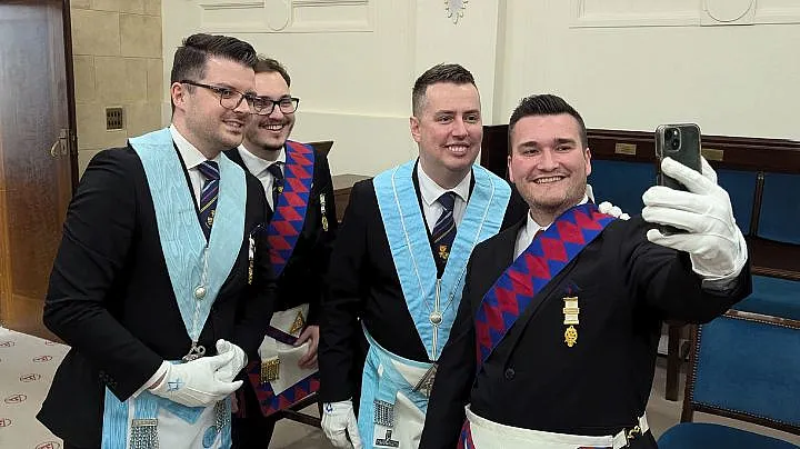 Freemasons inside the Lodge room