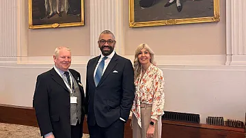 L-R: Professor Chris Booth, Chairman of CHAPS; Sir James Cleverly MP; Sonia Shelcott, Chief Executive Officer of CHAPS