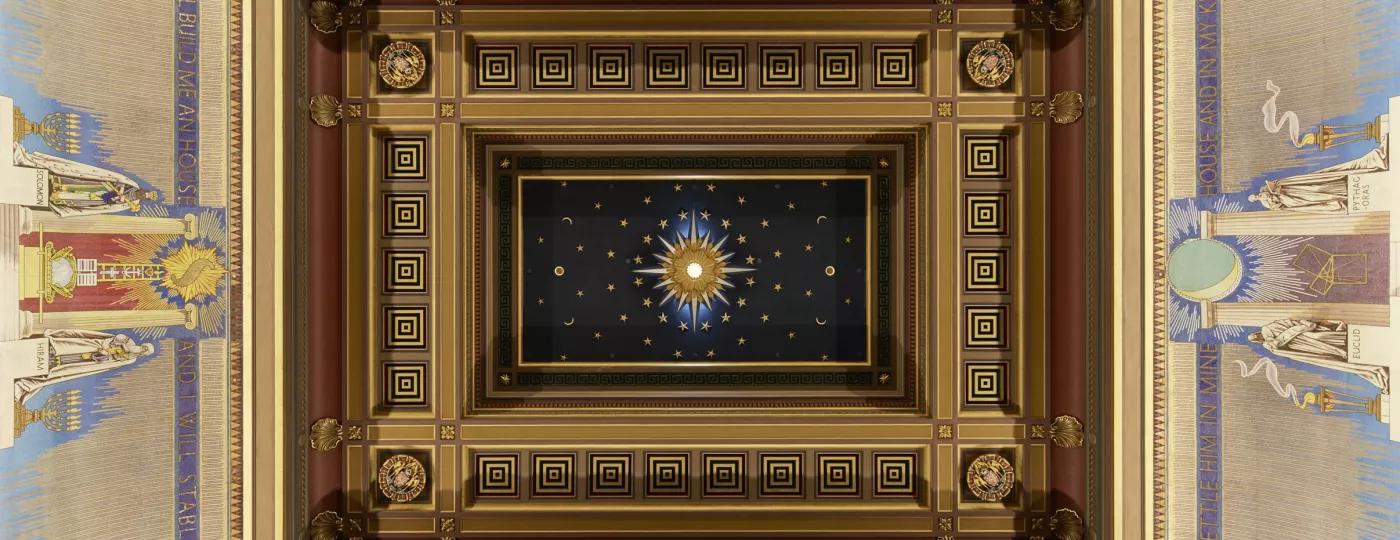 Mosaic ceiling at the Grand Temple in Freemasons' Hall