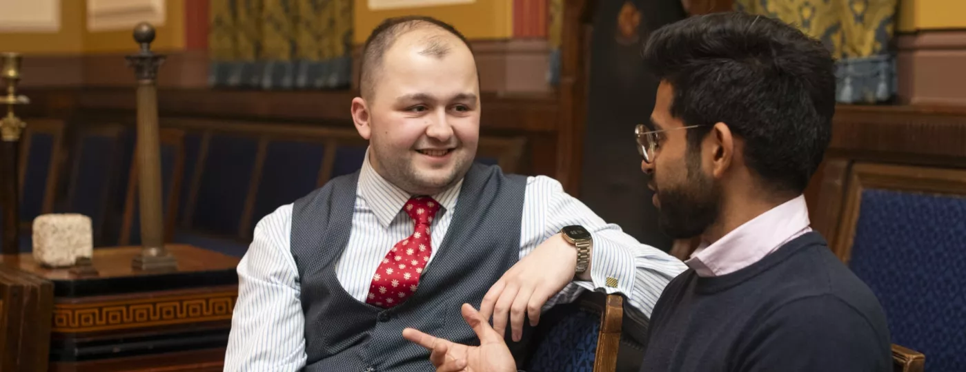 Two young Freemasons chatting