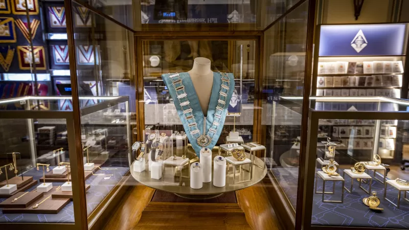 Jewels at the Shop at Freemasons' Hall in London