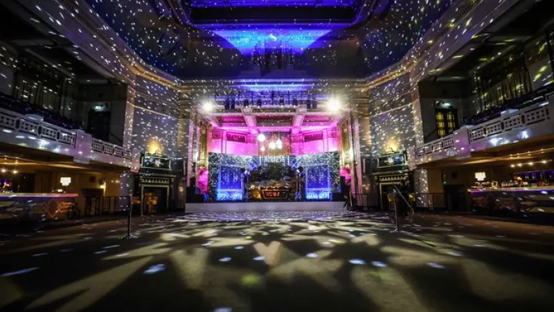 Grand Temple decorated for a party