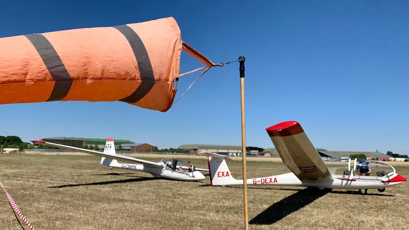 Photo of gliders about to take-off