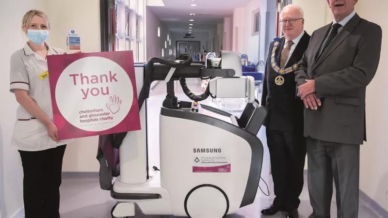 Gloucestershire with a donated medical device to the Cheltenham and Gloucestershire Hospitals Charity 