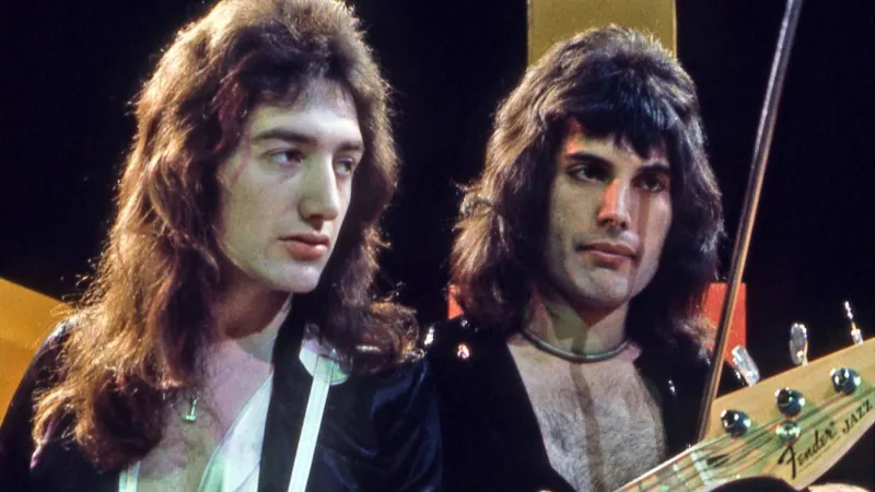 John Deacon with Freddie Mercury