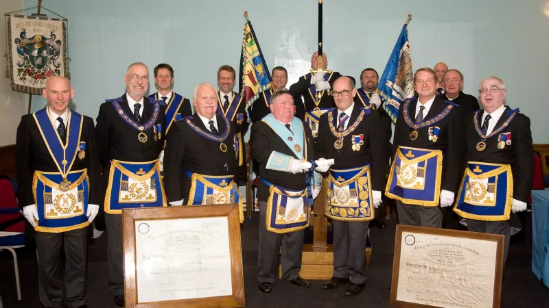 Northumberland Freemasons at the Amalgamation Meeting between Heart of Glendale Lodge No.4005 and Farne Lodge No.5228