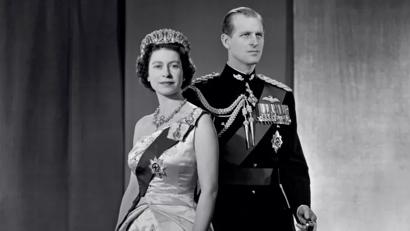 An image of Her Royal Highness Queen Elizabeth II and her husband His Royal Highness Prince Philip, Duke of Edinburgh