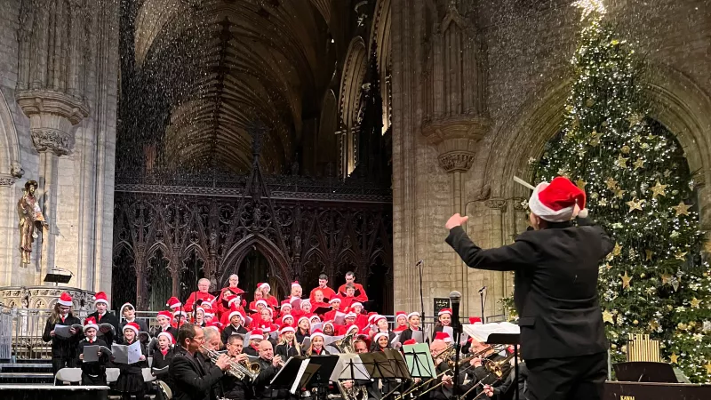 The carol service at Elys Cathedral is in full swing