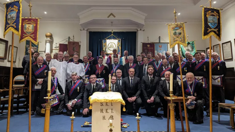 Dorset Freemasons and others who had attended the talk