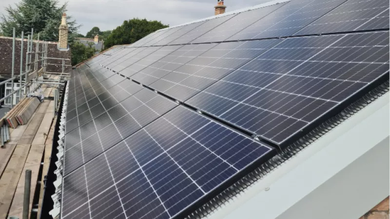 This image is of solar panels installed on the roof