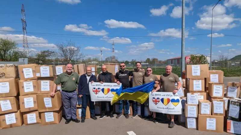 Bristol Freemasons with donated supplies for Ukrainians 