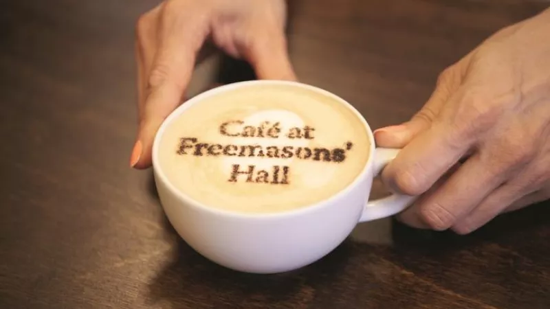 Coffee at the Café and bar at Freemasons' Hall in London