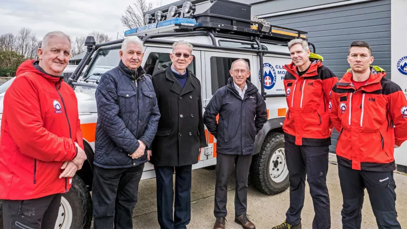 Yorkshire Freemasons visit CMRT. Left to Right: Kevin Wheatley, John Mortimer, Pat Palmer, Denis Stubley, Dan Scoular, Jordan McSween
