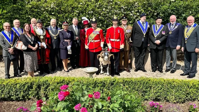 Freemasons at the opening of the new memorial garden