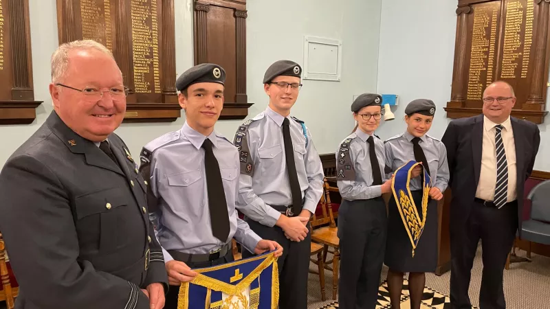 Leek Squadron Air Cadets welcomed by Freemasons to the Masonic Hall in Leek, Staffordshire