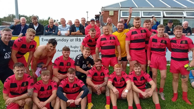  Ince Rose Bridge, victors, with some of the Bryn sponsors behind.