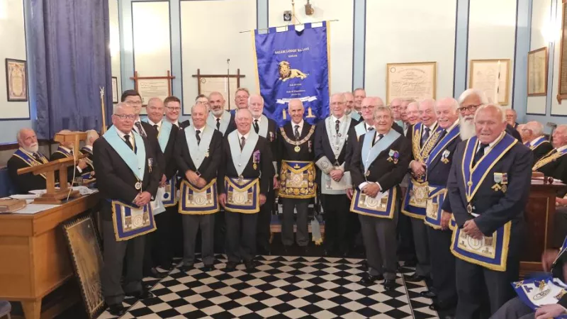 Salem Lodge and their new banner