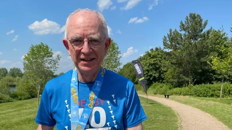 Martin Ward after completing a marathon