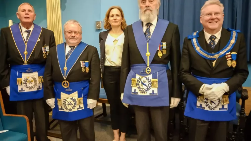 Natasha Ward of the Masonic Charitable Foundation with Essex Freemasons