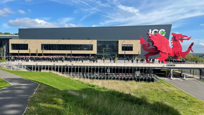 Photo of the ICC in Newport, Wales during the Quarterly Communications of Grand Lodge