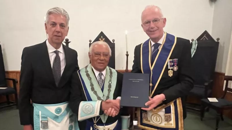 Sussex Freemasons visit St Helena Lodge, the remotest Lodge in the world