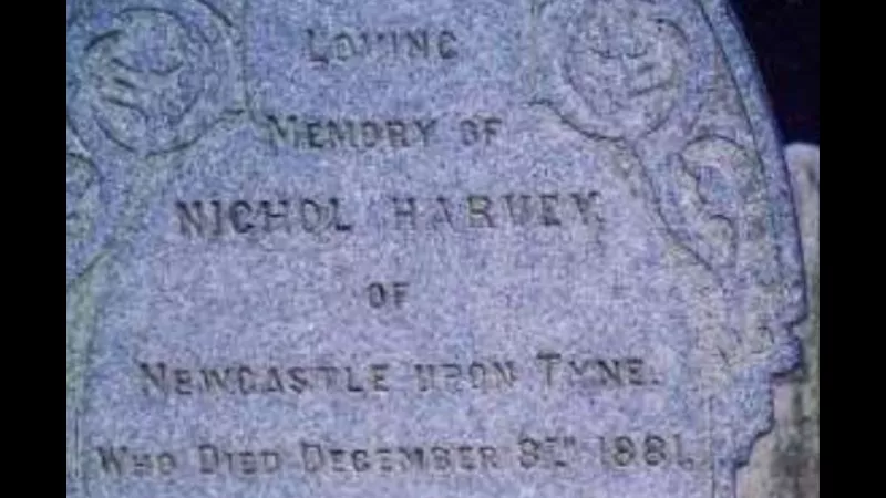 tombstone of Nichol Harvey, a Freemason buried in Hong Kong 