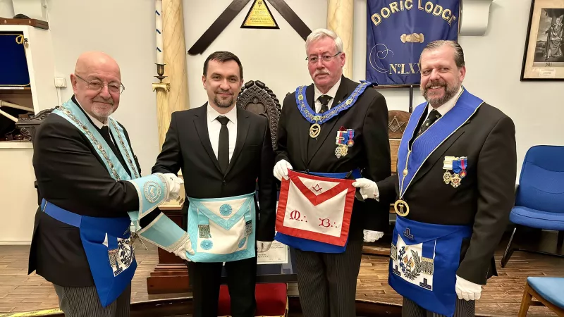 Suffolk Freemasons welcome a new member from Ukraine 