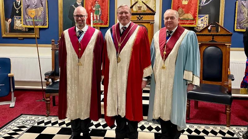 The Three Principals, l to r Barrie House, Nick Edwards, Steve Joyce