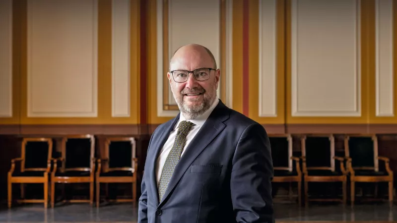 Adrian Marsh, Grand Secretary of UGLE, photographed in Freemasons' Hall