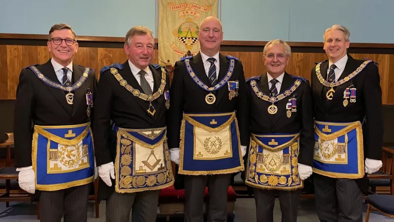 Freemasons wearing regalia