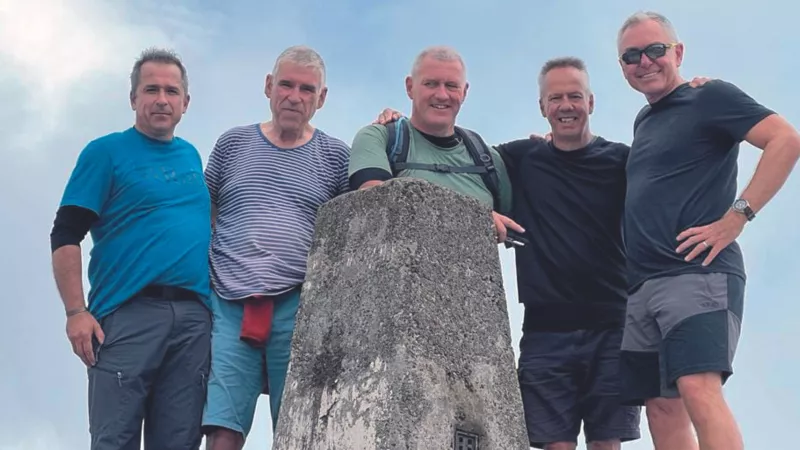Herefordshire Freemasons at the summit of a mountain
