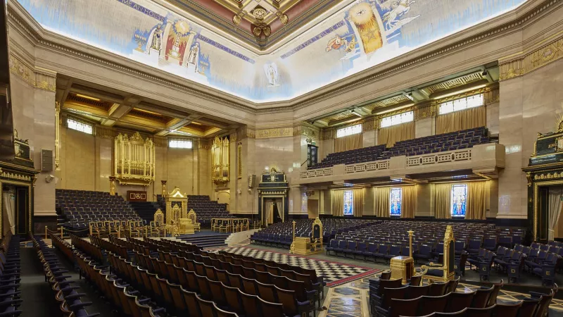 Grand Temple in Freemasons' Hall in London