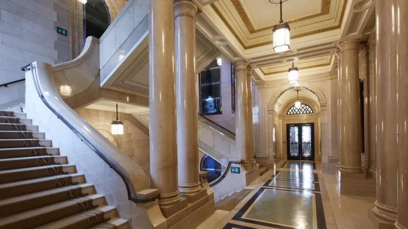 Stairs in Freemasons' Hall in London