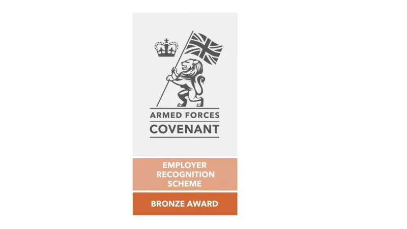 Employer Recognition Scheme Bronze Award Certificate for the Armed Forces Covenant
