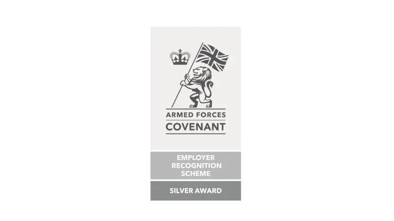 Employer Recognition Scheme Silver Award Certificate for the Armed Forces Covenant