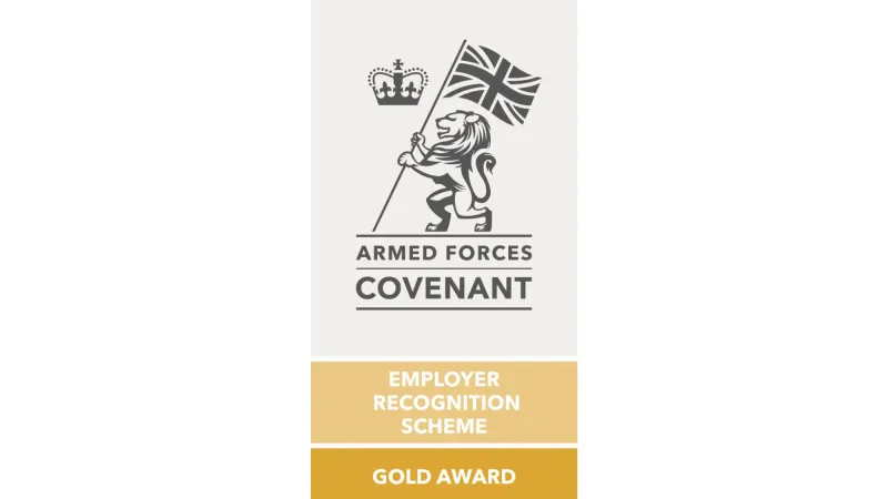 Employer Recognition Scheme Gold Award Certificate for the Armed Forces Covenant
