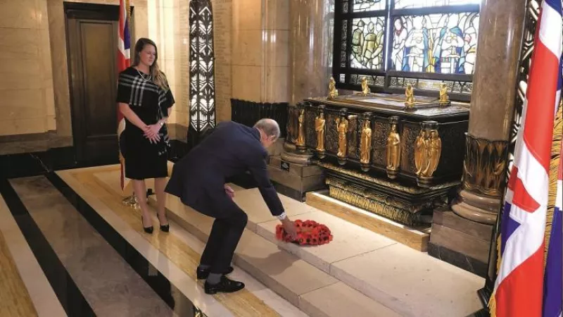 Freemasons honour the fallen in a spectacular display of remembrance images projected onto Freemasons’ Hall