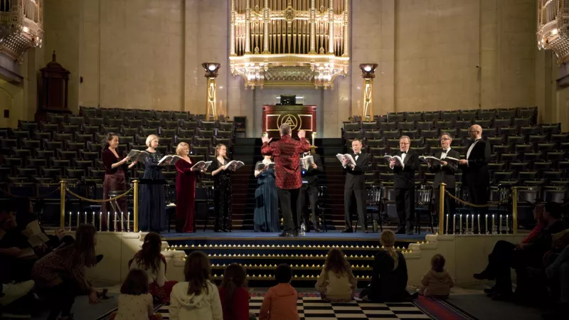 Belmont Ensemble during a concert at Freemasons Hall in London