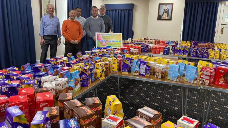 Freemasons in Essex donated more than 1,000 Easter eggs to local amenities such as a women's refuge and care homes