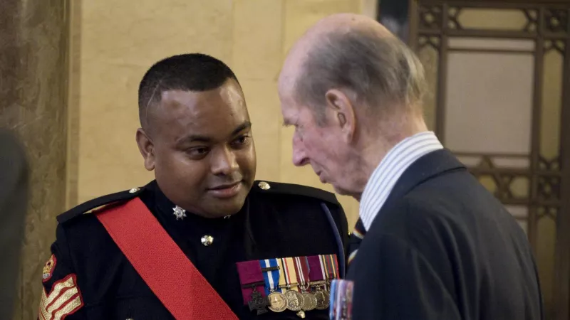 HRH Duke of Kent and Johnson Beharry VC 