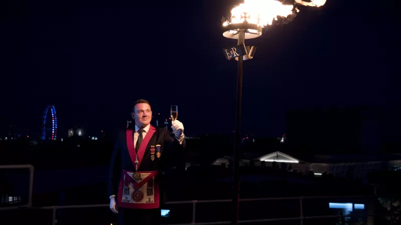 Celebration and lit a special Platinum Jubilee beacon on the roof of Freemasons’ Hall 