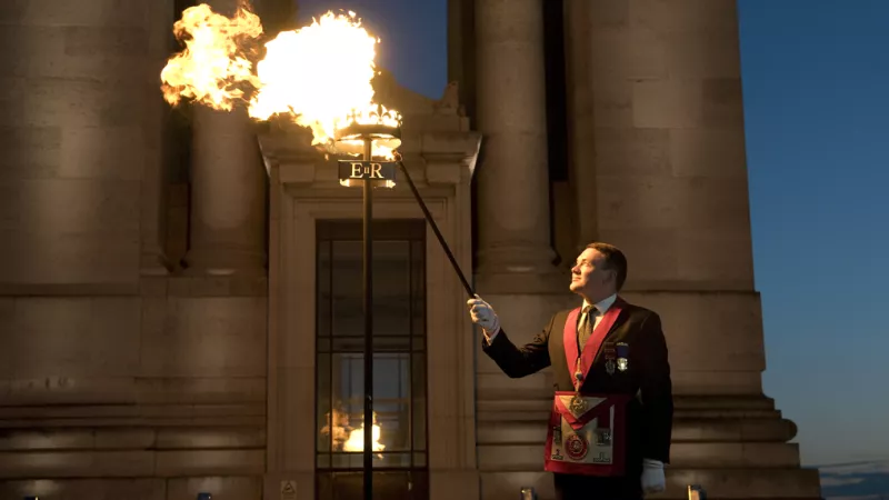 Celebration and lit a special Platinum Jubilee beacon on the roof of Freemasons’ Hall 