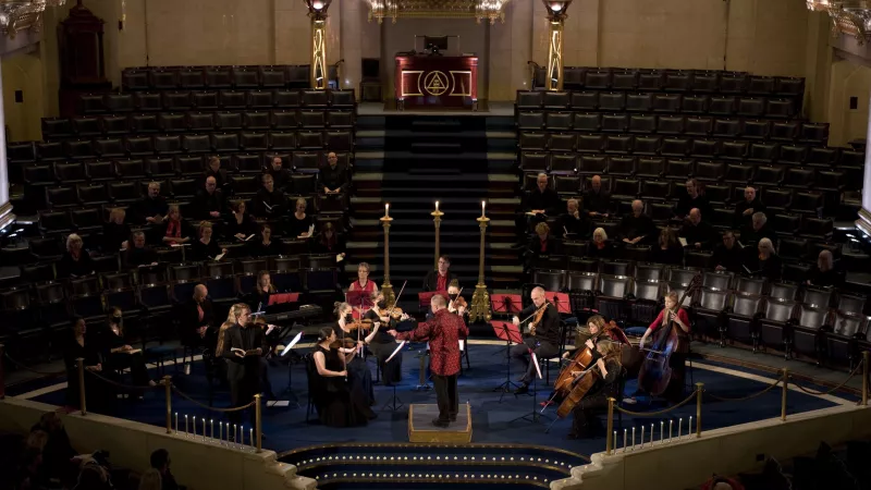 The Belmont Ensemble and Trafalgar Sinfonia performing at Freemasons' Hall