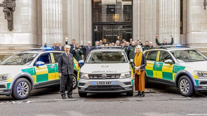 Freemasons in London donated ambulance vehicles to support the NHS