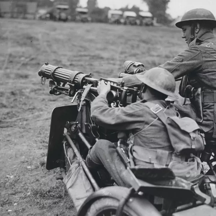 British Motorbike Machine Gunner