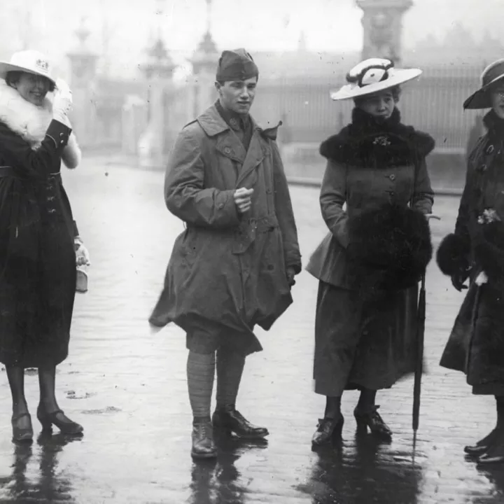 Captain Ball at his Investiture at Buckingham Palace, 21 July 1917