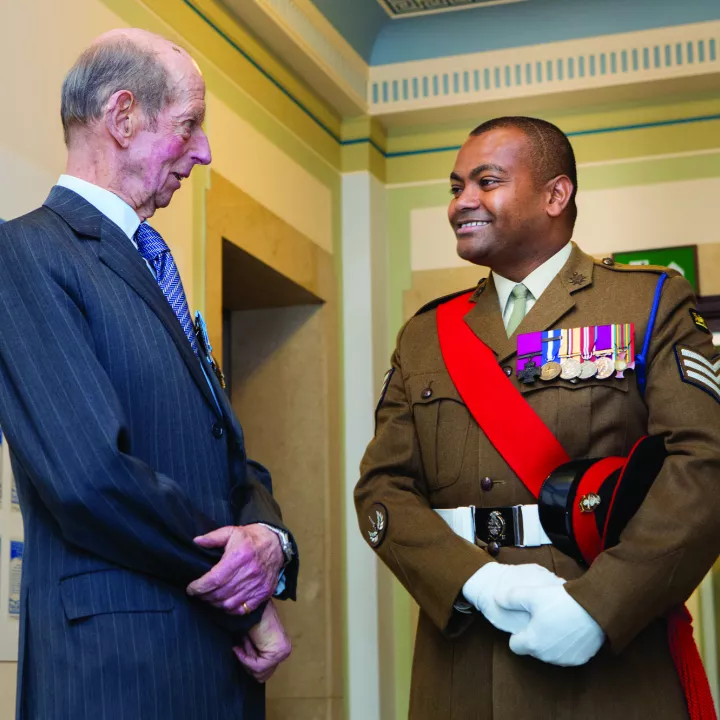 HRH the Duke of Kent and Johnson Beharry 