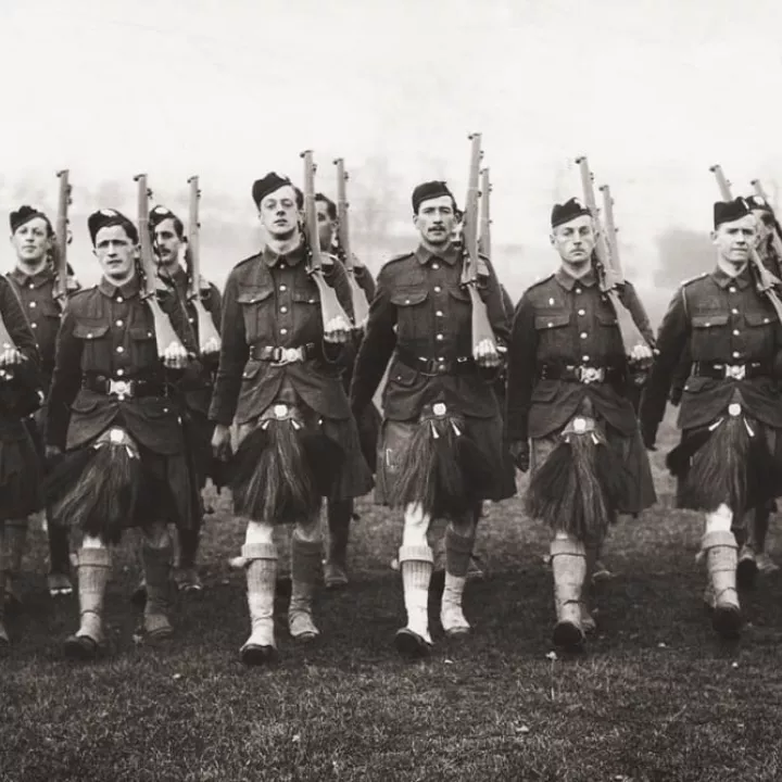 The 14th London Regiment (London Scottish) on parade