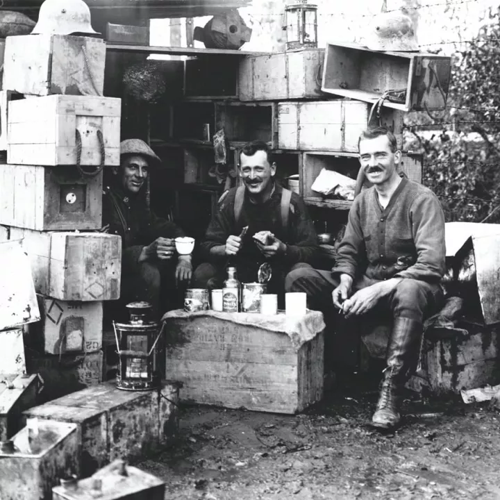 Military Police Enjoying a Meal