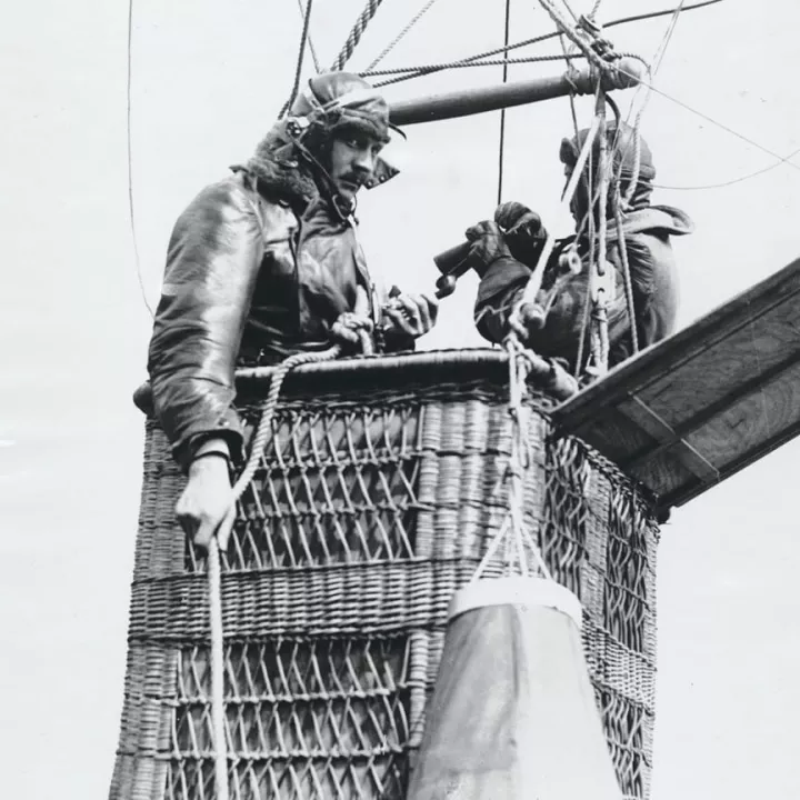 Two Observer Officers in Balloon Basket